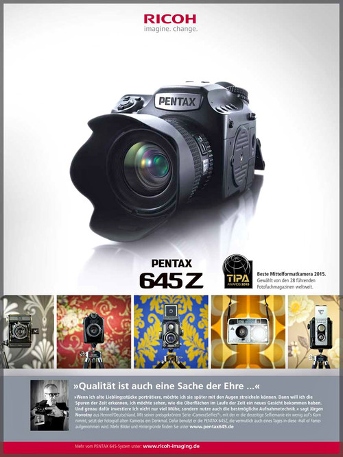 CameraSelfies are the face of the new Pentax645Z campaign